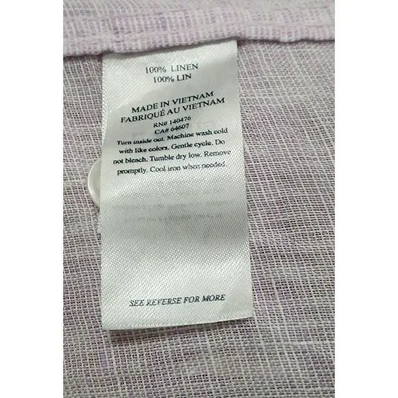 Faherty brand 100% linen mens xl shirt longsleeve lavender purple - Picture 7 of 7